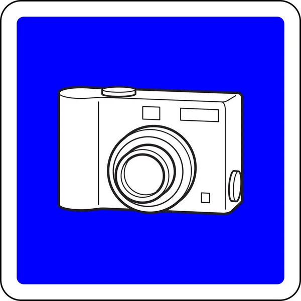 Φωτογραφικές Μηχανές Επιτρέπονται Μπλε Σημάδι — Φωτογραφία Αρχείου
