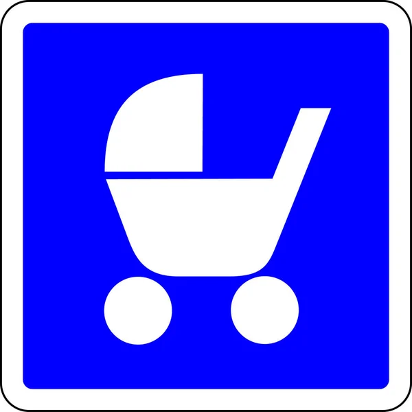 Stroller Дозволив Синій Знак — стокове фото
