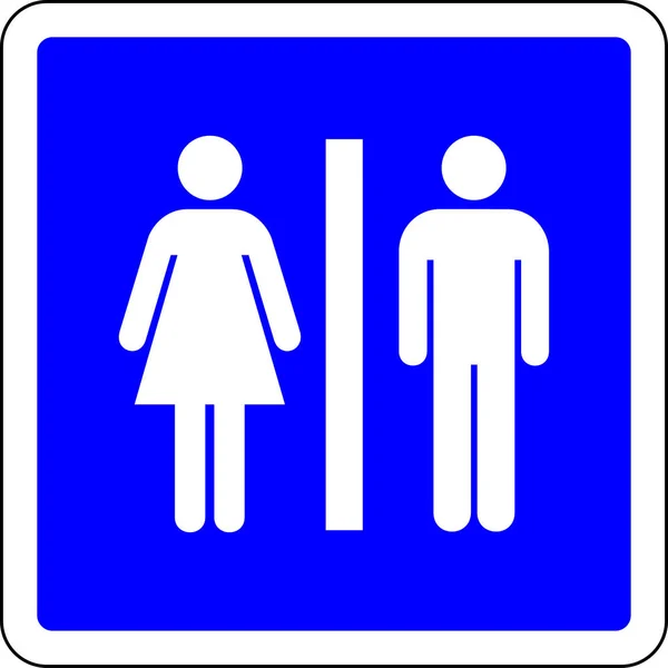 Toalety Dostępne Niebieski Znak — Zdjęcie stockowe
