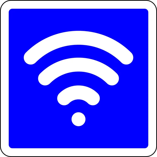 无线连接可用蓝色标志 — 图库照片