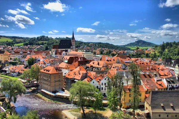 Tájkép Cesky Krumlov Cseh Köztársaság — Stock Fotó