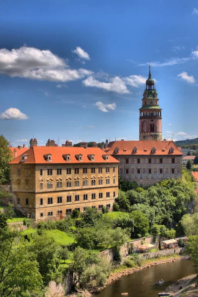Landschaftsansicht Der Burg Cesky Krumlov Tschechische Republik Hdr — Stockfoto