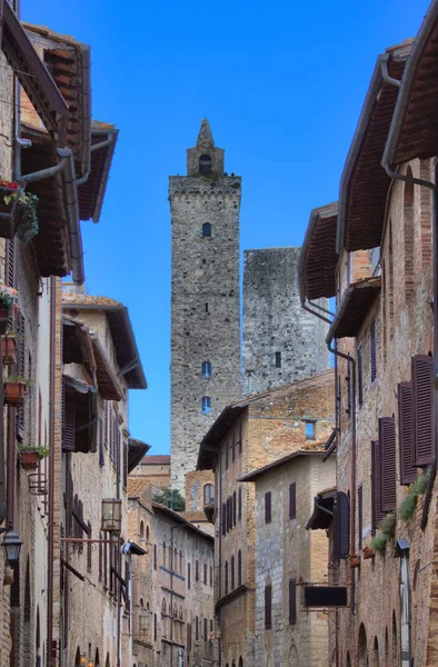 Městská vyhlídková v San Gimignano — Stock fotografie