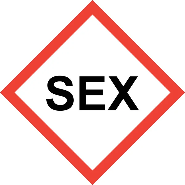 Sinal de perigo com texto de sexo — Fotografia de Stock