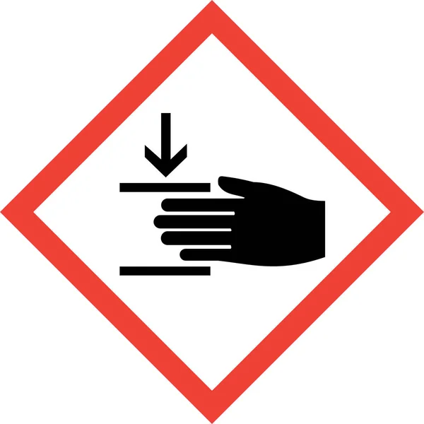 Hazard sign with press machine — Stock Photo, Image