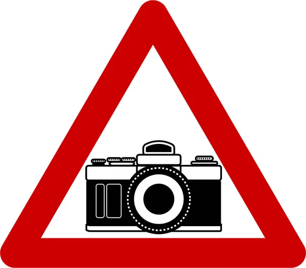 Warning sign with camera — Stock Photo, Image