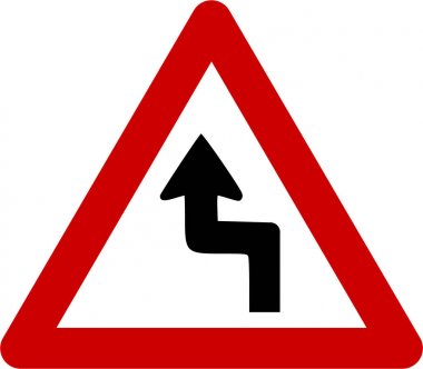 Tehlikeli eğrileri olan uyarı işareti