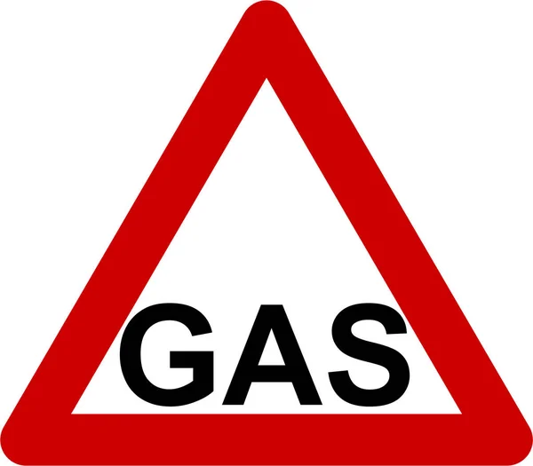 Varningsskylt med gas text — Stockfoto
