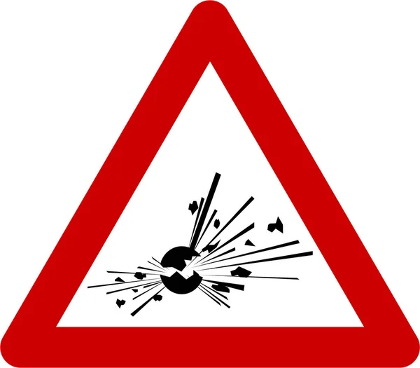 Warnschild mit explosiven Stoffen — Stockfoto