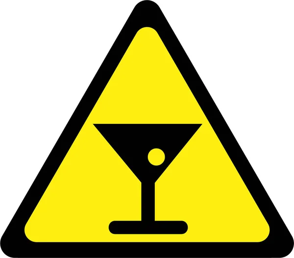 Sinal de aviso com álcool — Fotografia de Stock