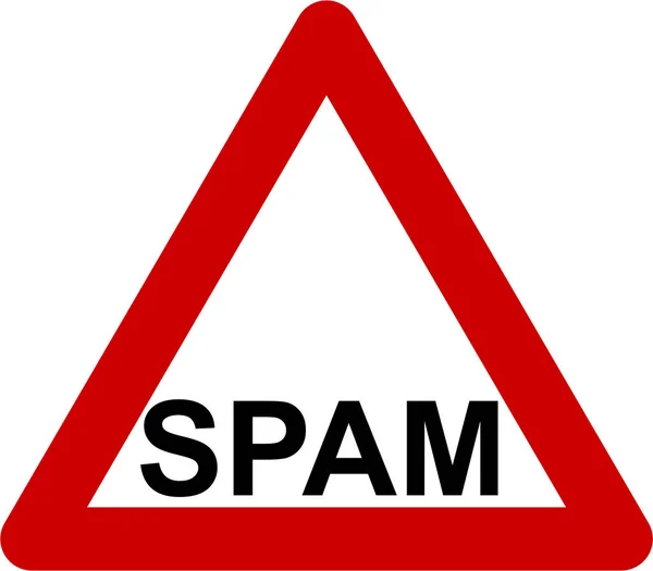 Waarschuwingsbord met spam tekst — Stockfoto