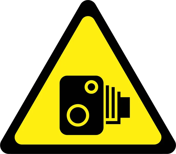 Warning sign with surveillance camera — Stock Photo, Image