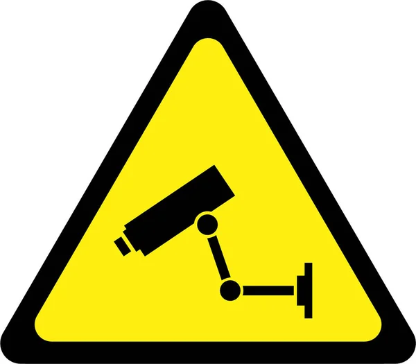 Предупреждающий знак с камерой наблюдения — стоковое фото