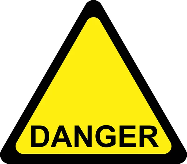 Предупреждающий знак с текстом опасности — стоковое фото