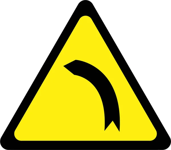 Предупреждающий знак с левым поворотом — стоковое фото