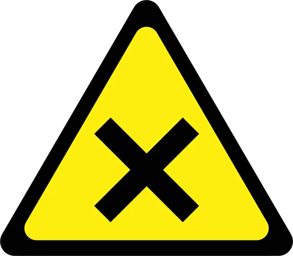 Sinal de aviso com intersecção — Fotografia de Stock