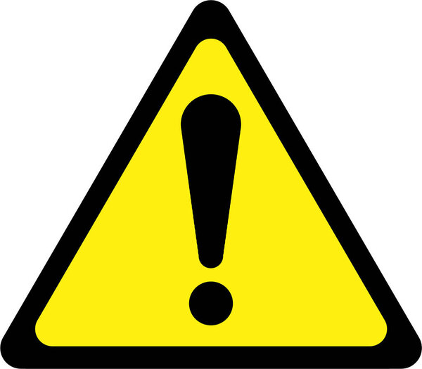 Yellow warning sign with exclamation mark