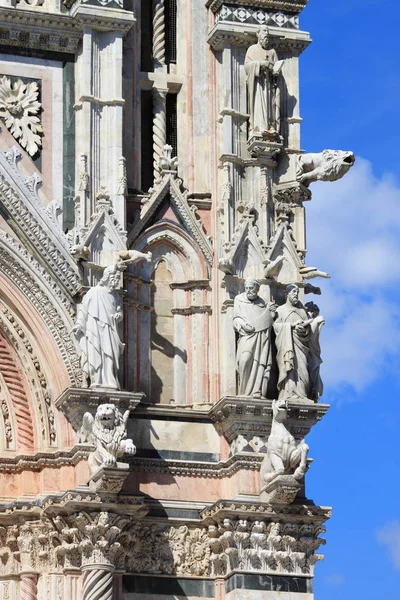 Dettaglio della facciata del Duomo di Siena — Foto Stock