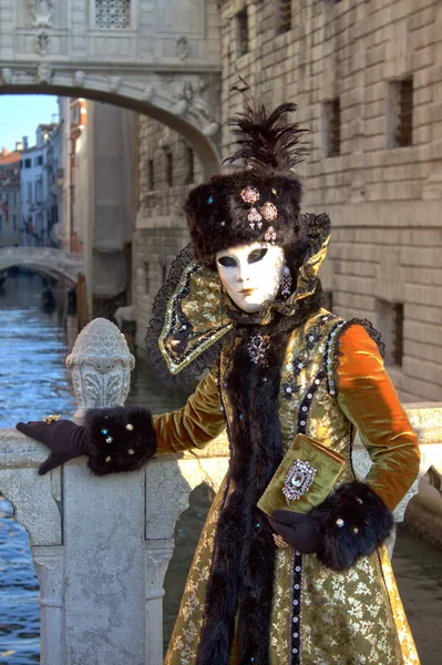 Pessoa em traje tradicional veneziano — Fotografia de Stock