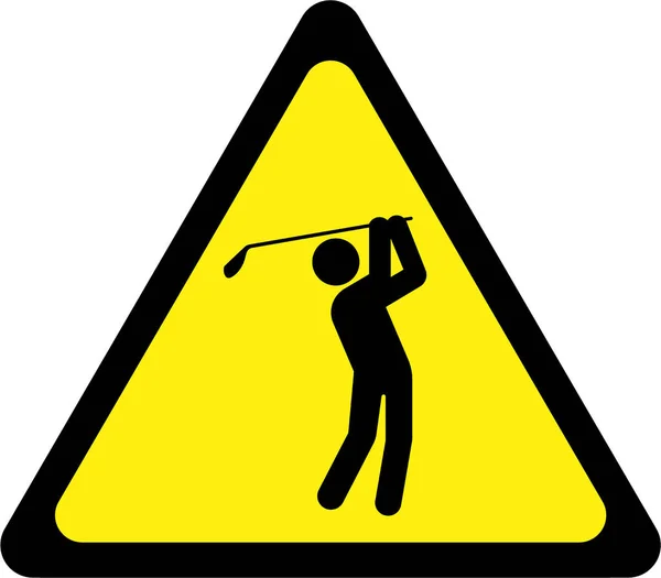 Waarschuwingsbord met golfers — Stockfoto