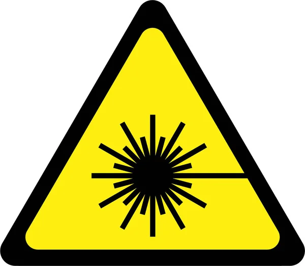 Waarschuwing teken met laserstraal — Stockfoto