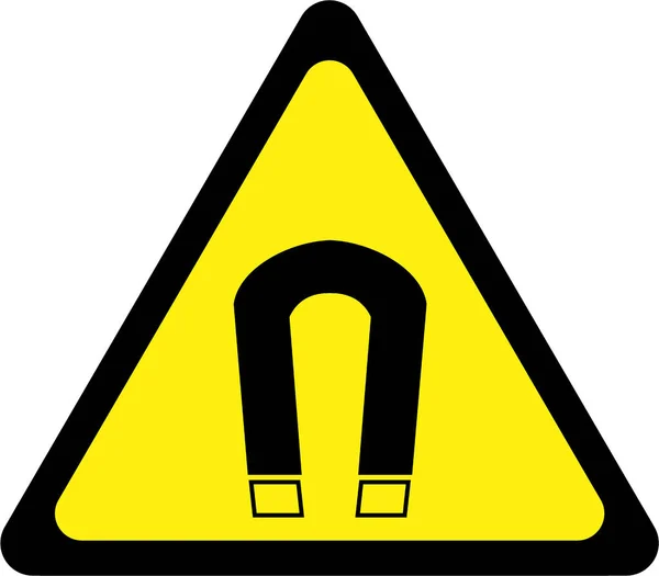 자기장을 가진 경고 표시 — 스톡 사진