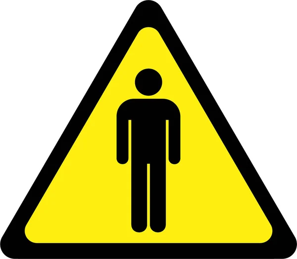 Warning sign with man — Stock Photo, Image