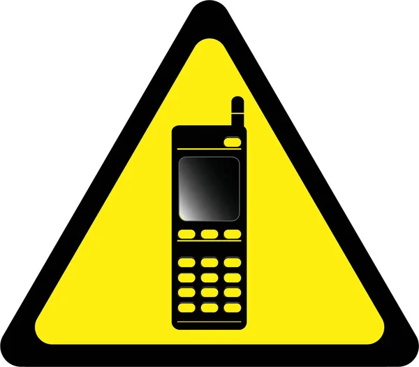 Warning sign with mobile phone — Stock Photo, Image