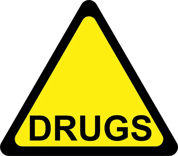 Uyuşturucu metni ile uyarı işareti — Stok fotoğraf