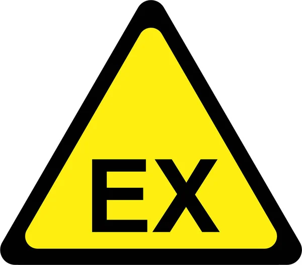 Yellow warning sign with explosive substances — Stock Photo, Image