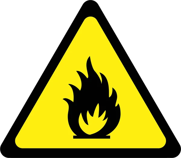 Warning sign with fire — Stock Photo, Image