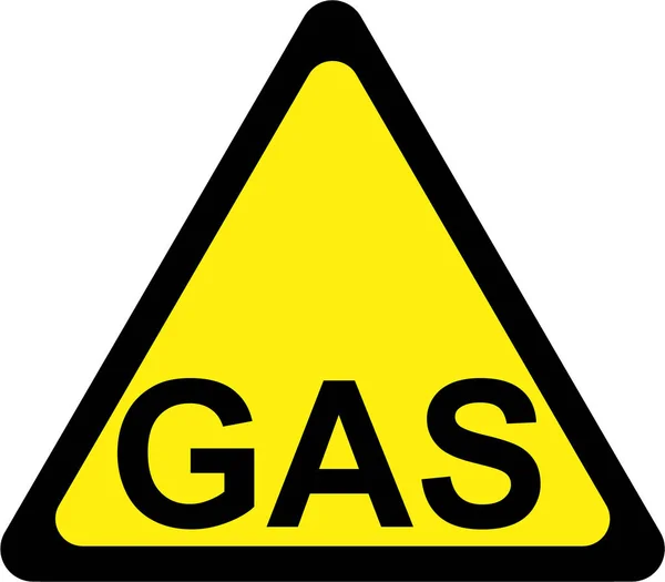 Varningsskylt med gas text — Stockfoto