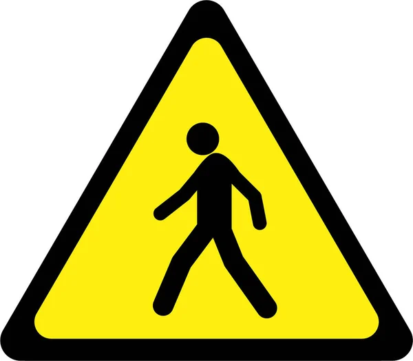 Предупреждающий знак с пешеходом — стоковое фото