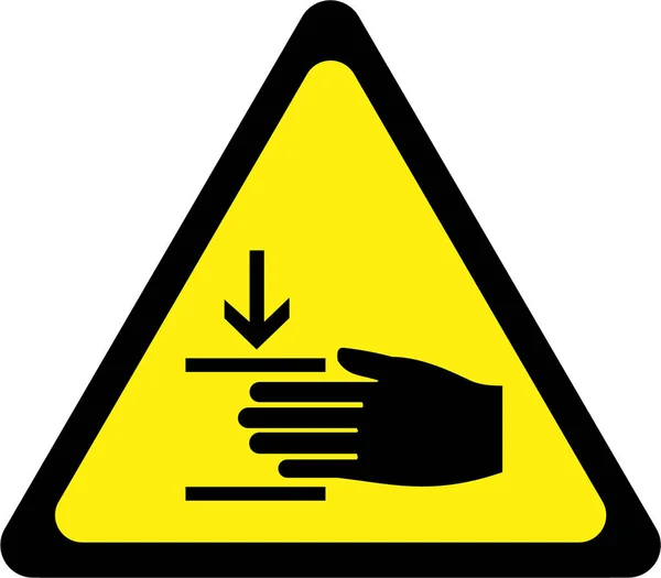 Warning sign with press machine — Stock Photo, Image