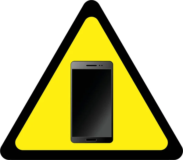 Warning sign with smartphones — Stock Photo, Image