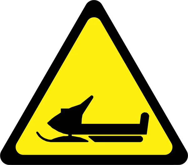 Warning sign with snowmobile — Stock Photo, Image