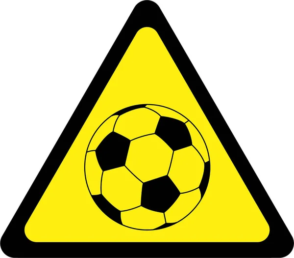 Warnschild mit Fußball — Stockfoto