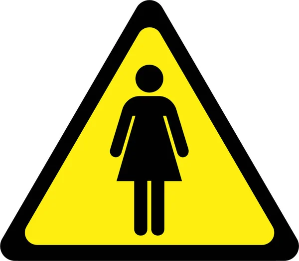 Waarschuwingsbord met vrouw — Stockfoto