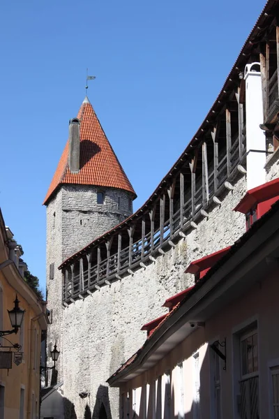 Medeltida försvarsmurar i Tallinn — Stockfoto