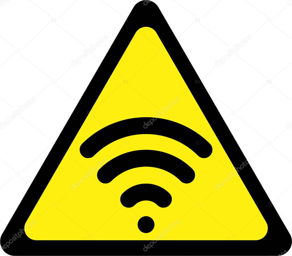 Warning sign with wireless