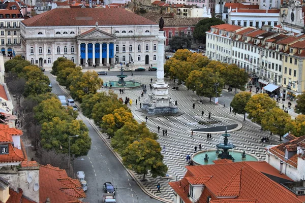 Площадь Дома Педру IV в Лиссабоне — стоковое фото
