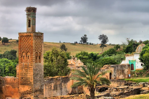 Oude ruïnes in de necropolis van cellah — Stockfoto