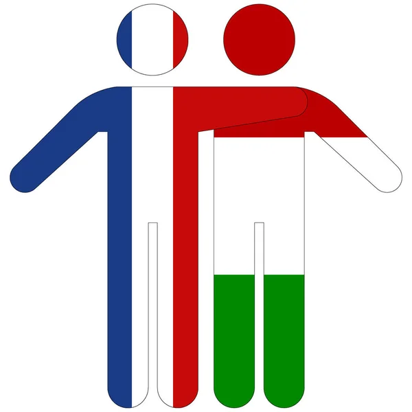 Frankrike Ungern Vänskap Koncept Vit Bakgrund — Stockfoto