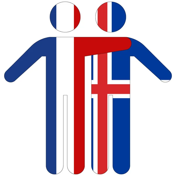 Franciaország Izland Barátság Koncepció Fehér Alapon — Stock Fotó