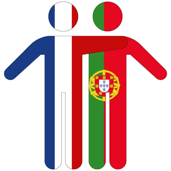Франция Португалия Концепция Дружбы Белом Фоне — стоковое фото