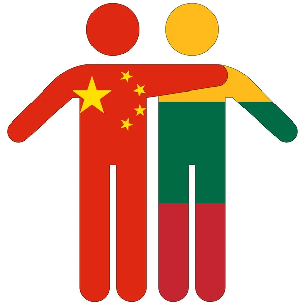 Çin Beyaz Arka Planda Litvanya Arkadaşlık Kavramı — Stok fotoğraf