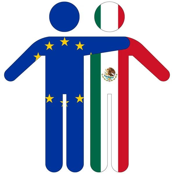 México Conceito Amizade Sobre Fundo Branco — Fotografia de Stock