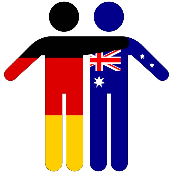 Alemanha Austrália Conceito Amizade Sobre Fundo Branco — Fotografia de Stock