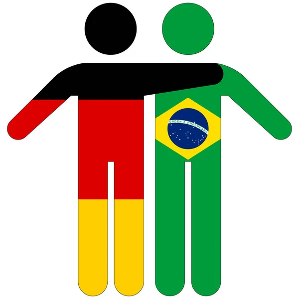 Niemcy Brazylia Koncepcja Przyjaźni Białym Tle — Zdjęcie stockowe