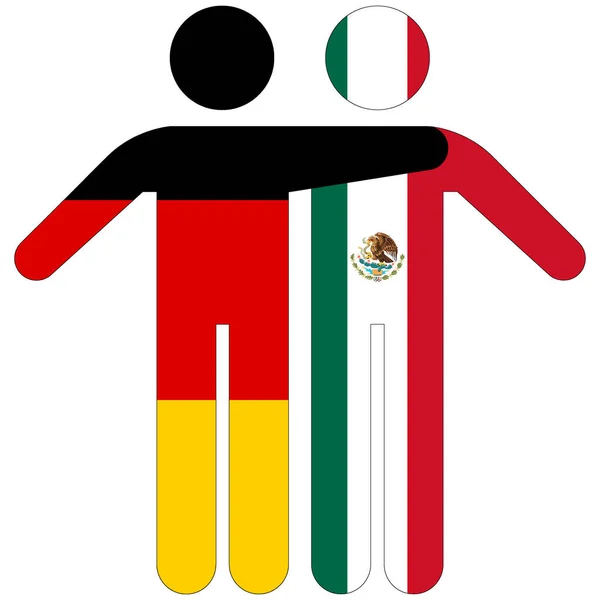 Německo Mexiko Koncept Přátelství Bílém Pozadí — Stock fotografie